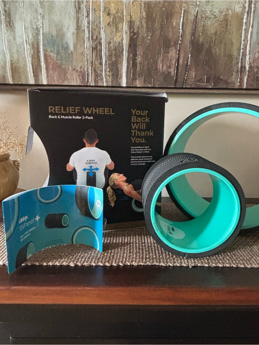 Relief Wheel Back & Muscle Roller - Teal and Black